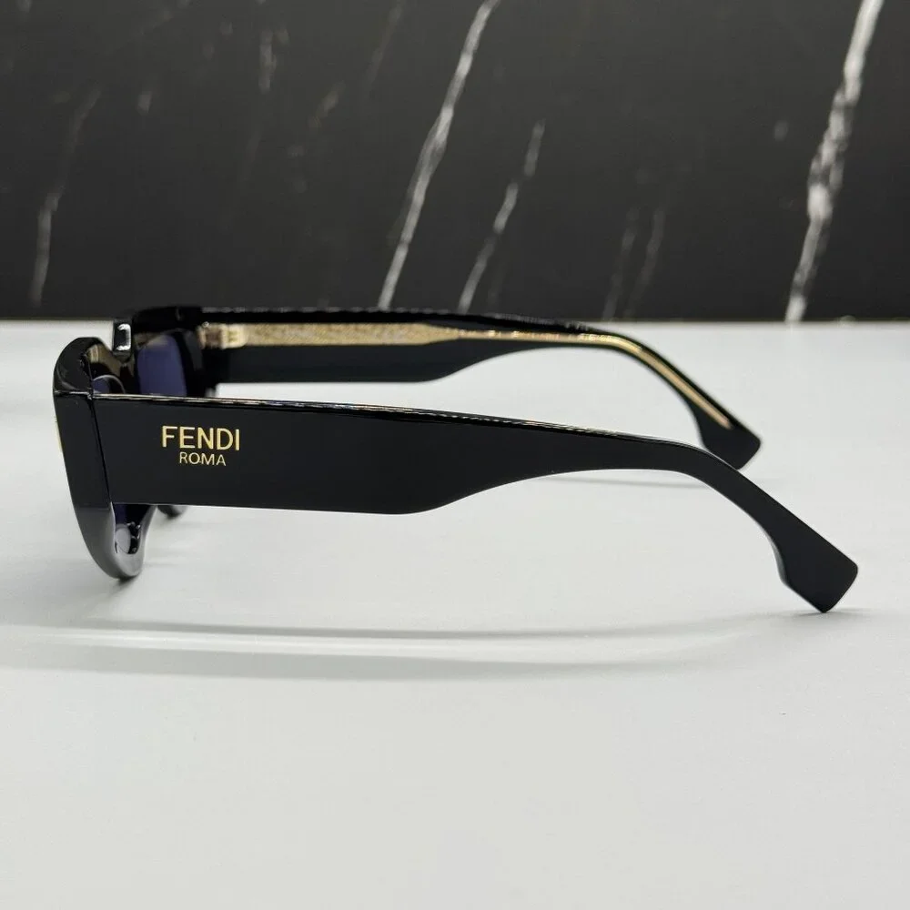 NEW FENDI BLACK BLUE WOMEN SUNGLASSES FENDI FE40163U 01V